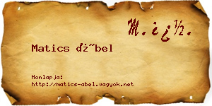 Matics Ábel névjegykártya